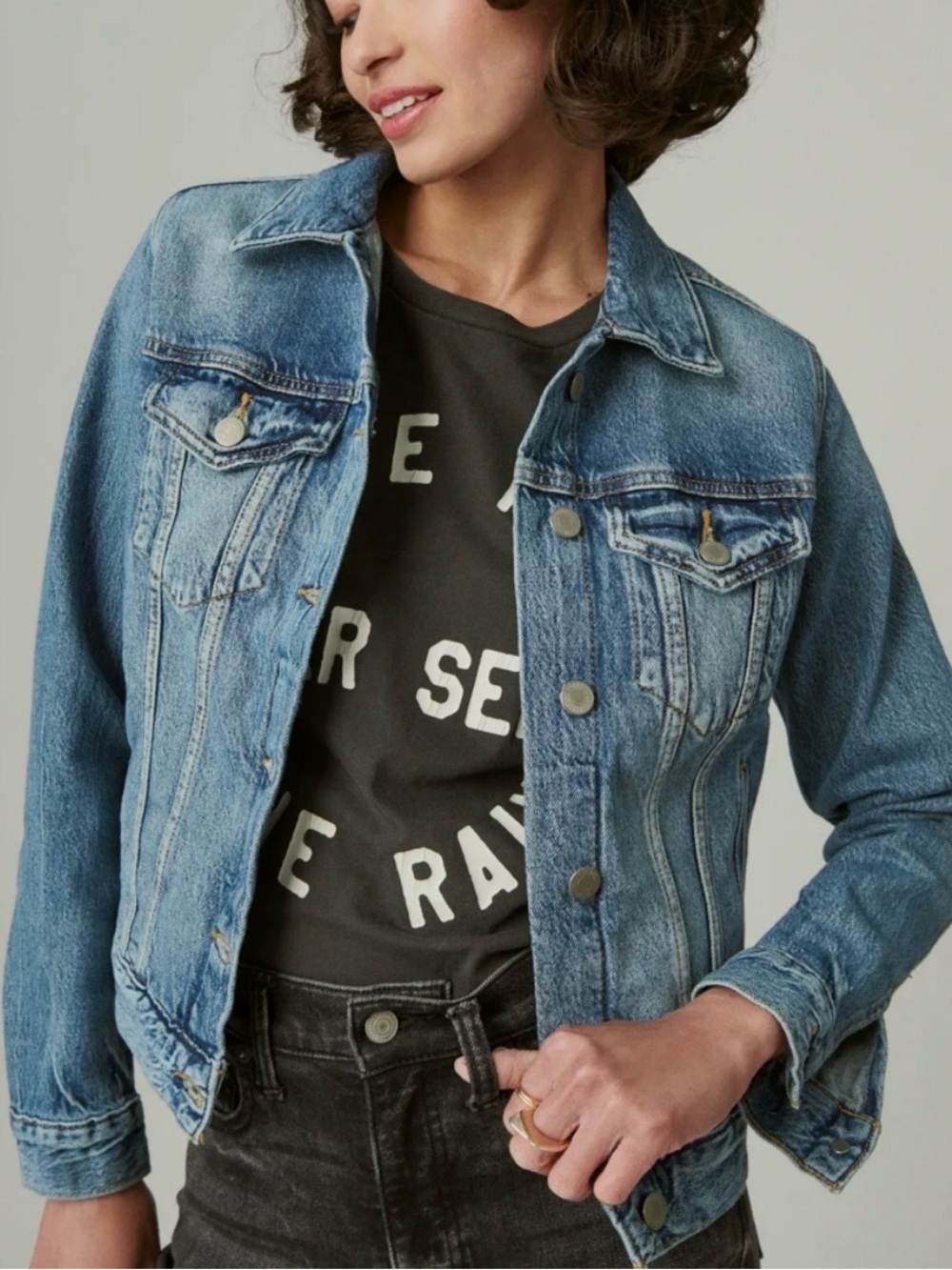 Lucky Brand Women’s Denim Jean The Tomboy Trucker Jacket Size Small